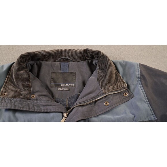 Bill Blass Men’s XL Winter Parka Black Blue Shoulder Corduroy Collar 7 Pockets - Picture 8 of 16